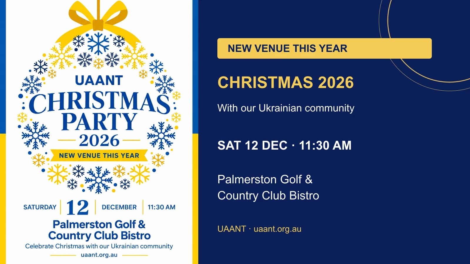 UAANT Christmas Party 2026 — New Venue in Palmerston