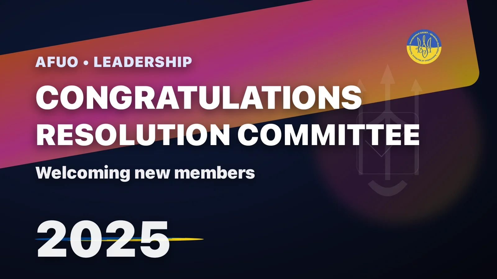 Congratulations to the New Members of the AFUO Resolution Committee