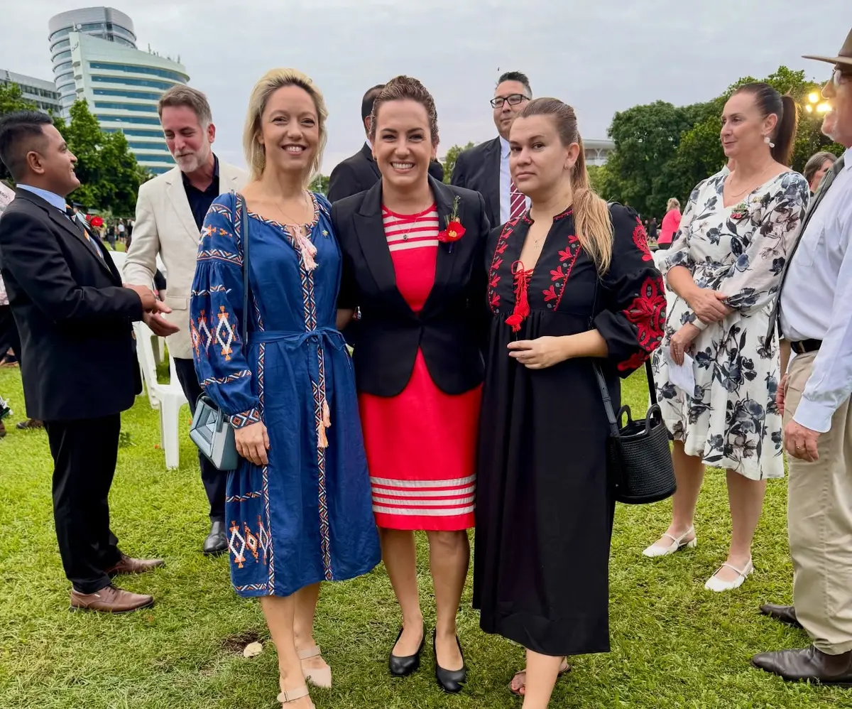 Members of Darwin's Latvian and Ukrainian communities together