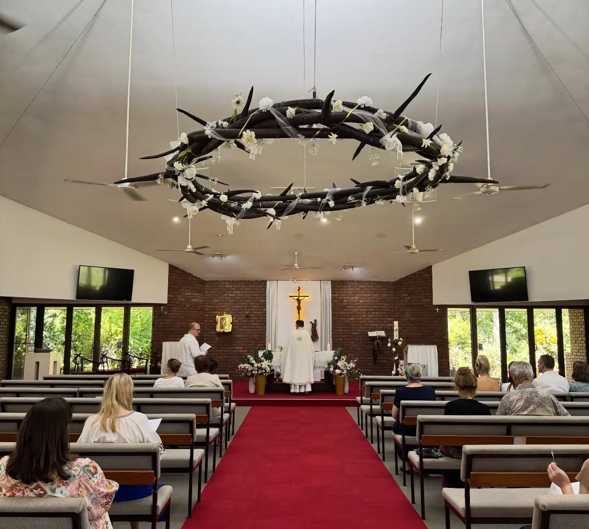 Easter worship inside Holy Spirit Parish in Wanguri
